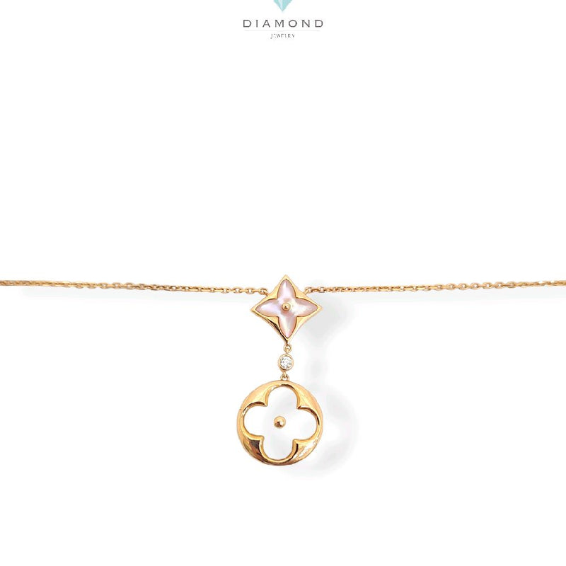 Rose Gold Diamond Necklace 18K / Kalung Emas Mawar Berlian 18K / Diamond Jewelry / 150KBD85000AB