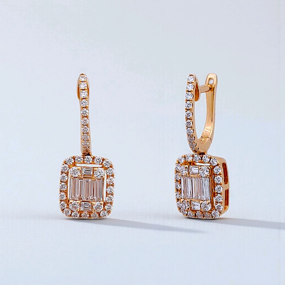 Baguette Diamond Earring 18K / Anting Berlian Baguette 18K / Diamond Jewelry 392AB7500VIONLS-HT