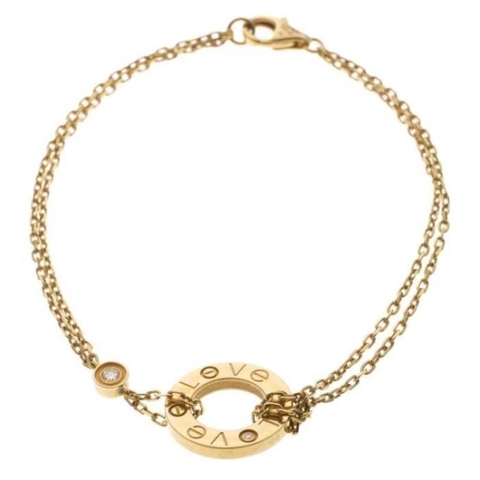 Love chain crt bracelet 18k gold diamond-Diamond Jewelry