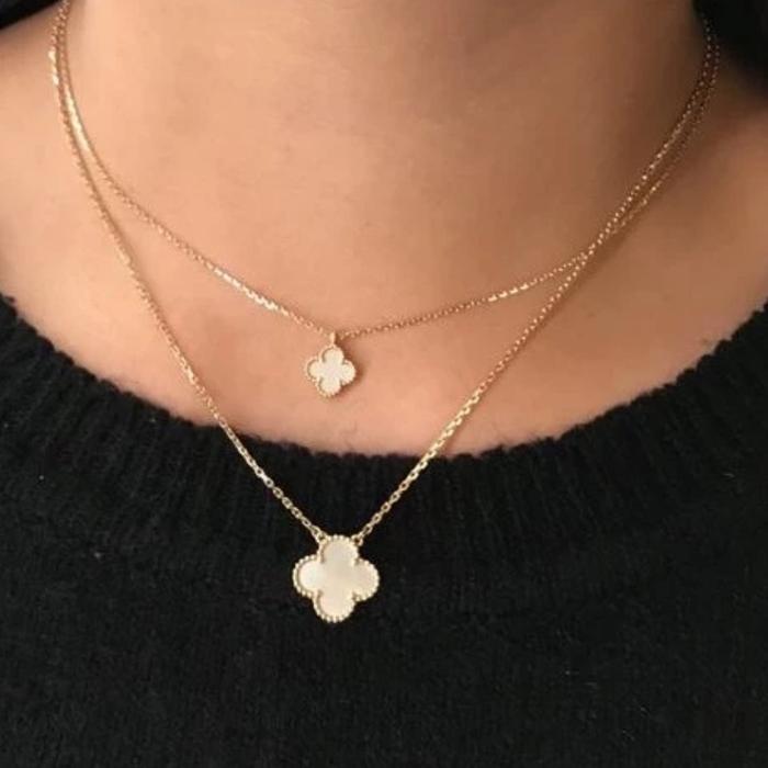 VOC Sweet Clover MOP Necklace / Bracelet 18K Gold Diamond Jewelry-436GBD1000LS-21GBD395RB-348KBD1000LS-387ABD1000LS-HT