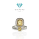 Yellow Cushion Diamond Ring 18k white gold-Diamond Jewelry