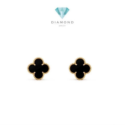 Clover Necklace/Earring Onyx 1 Clover/Kalung & Anting Emas Fashion 18K Diamond Jewelry-370KBD2000CHLS/262ABD742RY-HT