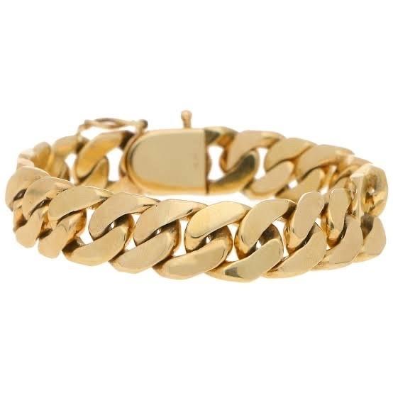 Cuban Chain Sisik Naga Gelang Mas/Gold Bracelet 16/17K Diamond Jewelry-73GMS11WP/67GMS6WP-HT