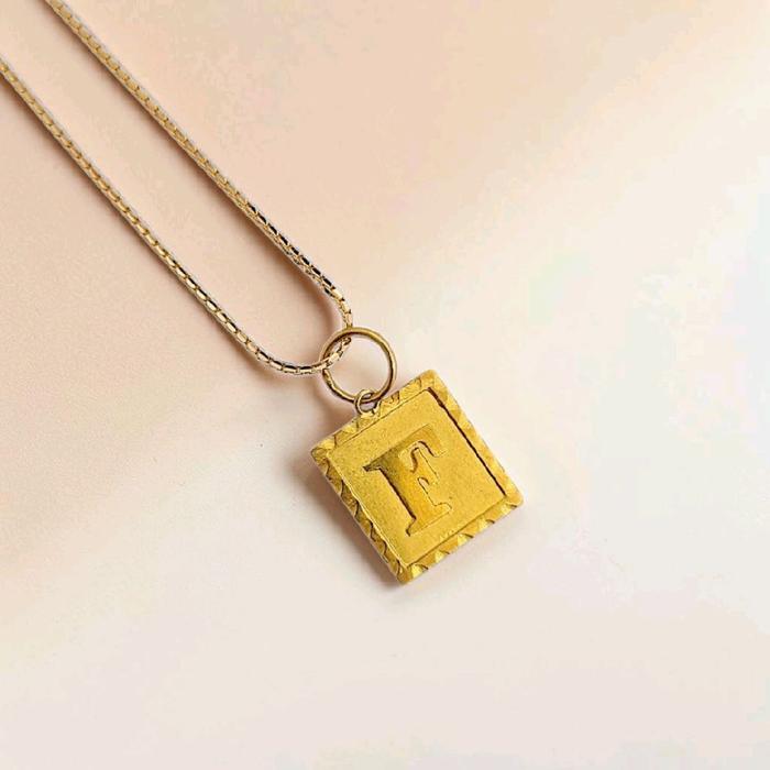 Gold Letter F Pendants 23K / Liontin Emas Huruf F 23K / Diamond Jewelry / 242LMSWP1