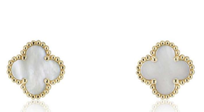 VOC Sweet Clover MOP Necklace / Bracelet 18K Gold Diamond Jewelry-436GBD1000LS-21GBD395RB-348KBD1000LS-387ABD1000LS-HT