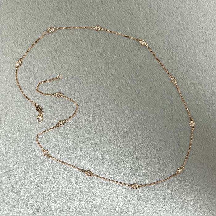Diamond Elsa  necklace 18k stacking yard- Diamond Jewelry