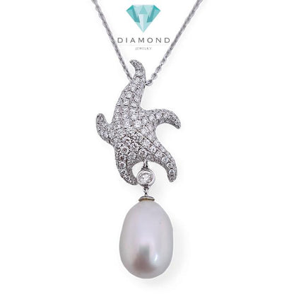 Liontin Star Diamond Pearl 18K / Diamond Jewelry