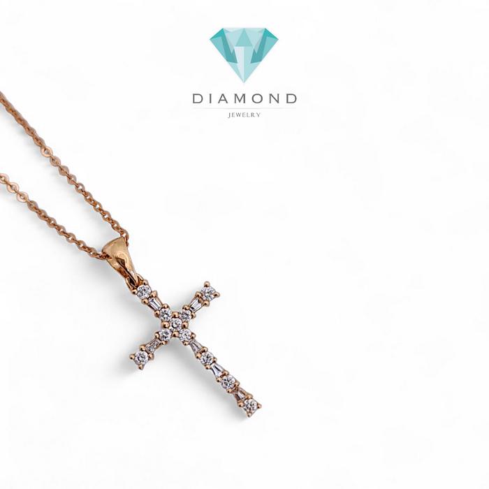 Liontin Cross Diamond pendant Dainty 18K / Diamond Jewelry