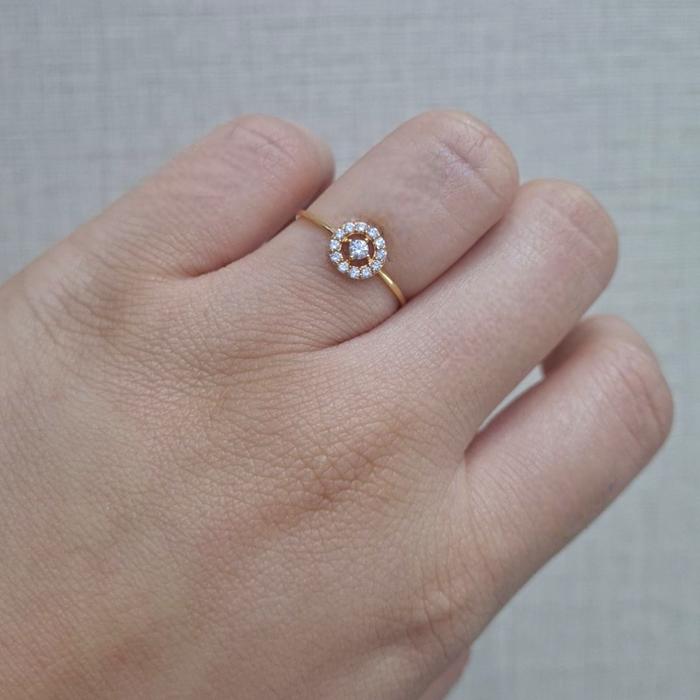 Cincin Mas Bulat Mata 700K-Diamond Jewelry