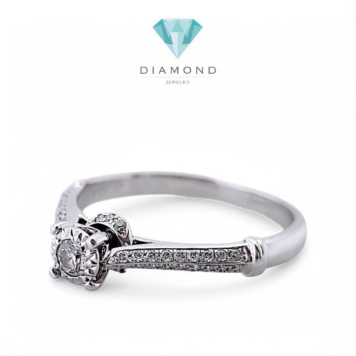 Diamond Solitaire Parisian illusion diamond Ring 18K / Diamond Jewelry