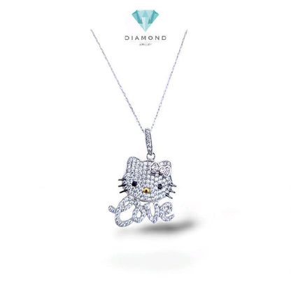 White Gold Hello Kitty Pendants 18K / Liontin Emas Putih Hello Kitty 18K / Diamond Jewelry / 200LMSWP4