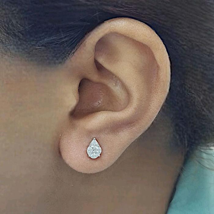 Tear Drop Diamond Earring 18K / Diamond Jewelry-398AB3591SD-HT