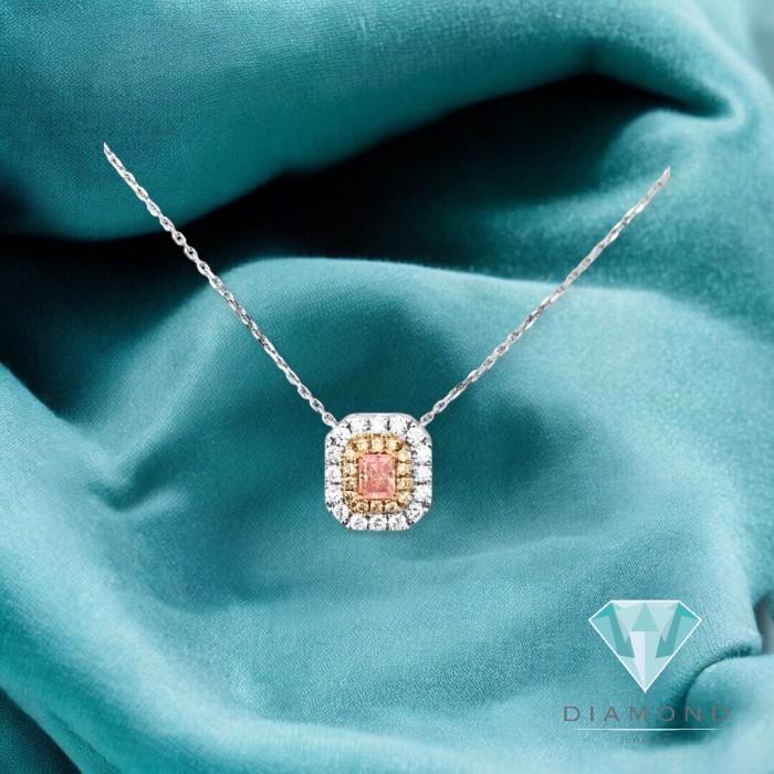 Flower Pink Diamond Pendant Necklace 18K-Diamond Jewelry-386KB1560BMLS-HT