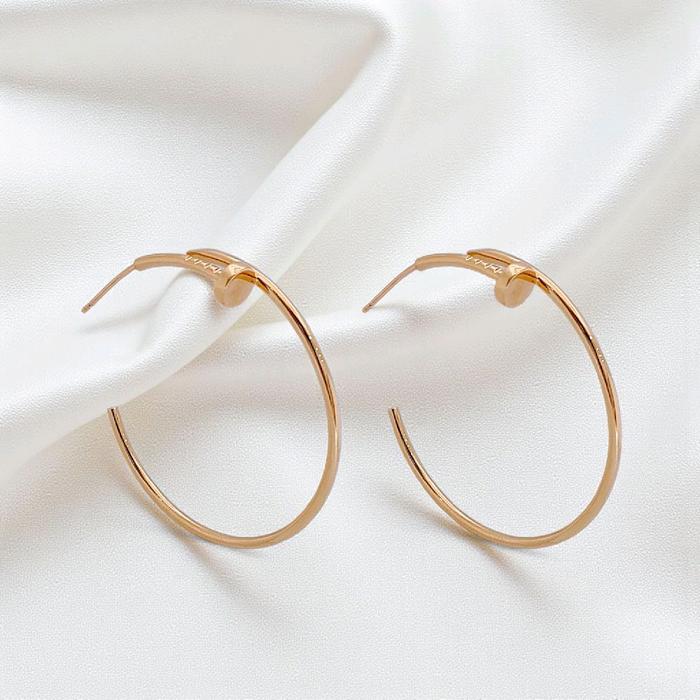 Nail Hoop Earring 18K / Anting Paku 18K / Diamond Jewelry 389ABD1046RY-HT