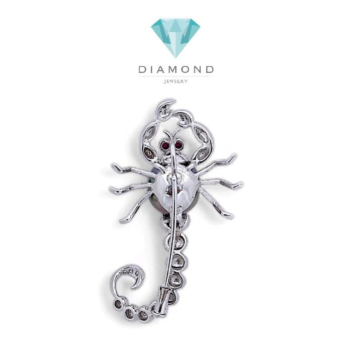 Scorpion Pearl Diamond Bross 18K / Diamond Jewelry