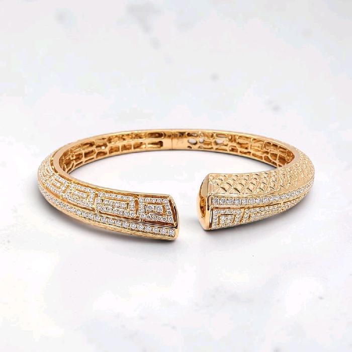 Luxe Geometric Diamond Bangle 18K / Gelang Berlian Geometris Mewah 18K / Diamond Jewelry / DB0052711
