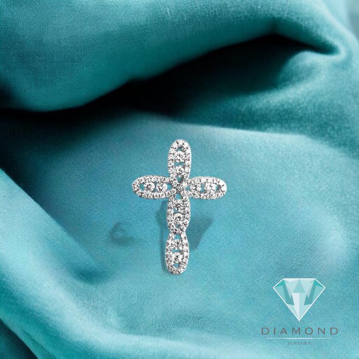 Diamond pendant necklace cross/ Liontin Berlian Salib kecil 18K Diamond Jewelry