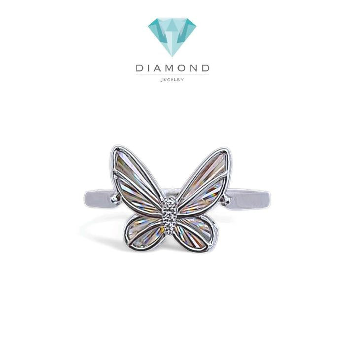 Butterfly Diamond Rainbow Sparkle Ring 18K / Diamond Jewelry/ cincin berlian kupu