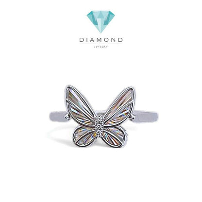 Butterfly Diamond Rainbow Sparkle Ring 18K / Diamond Jewelry/ cincin berlian kupu