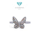 Butterfly Diamond Rainbow Sparkle Ring 18K / Diamond Jewelry/ cincin berlian kupu