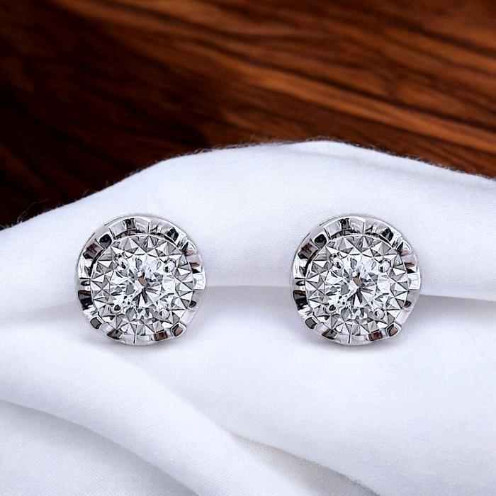Diamond Solitaire Earring 18K / Diamond Jewelry