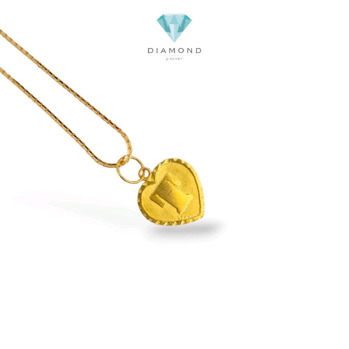 Gold Heart Pendants Letter T 23K / Liontin Hati Emas Huruf T 23K / Diamond Jewelry / 235LMSWP1