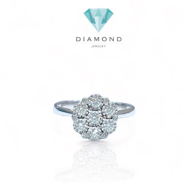 Fleur diamond ring 18k white gold-Diamond Jewelry