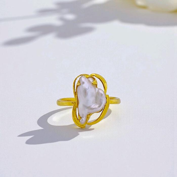 Pearl Gold Ring 23K / Cincin Emas Mutiara 23K / Diamond Jewelry 120CMSWP4-HT