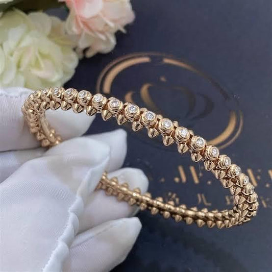 Clash Diamond/gold bangle with diamond 18K rose gold- Diamond Jewelry