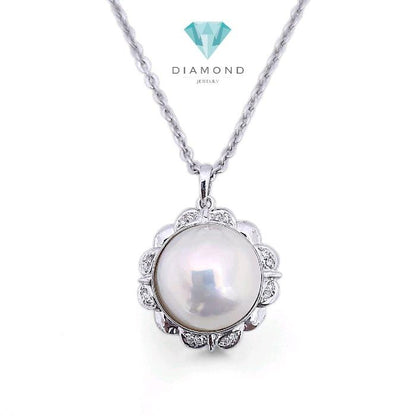 Liontin Flower Pearl Diamond 18K / Diamond Jewelry 16LMGT920WP-1600HT)