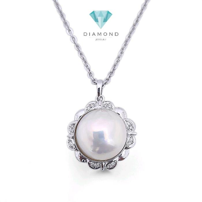Liontin Flower Pearl Diamond 18K / Diamond Jewelry 16LMGT920WP-1600HT)