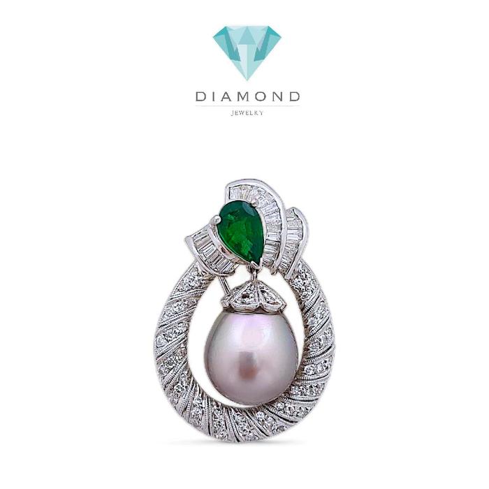 Pearl Diamond Bross 18K / Diamond Jewelry