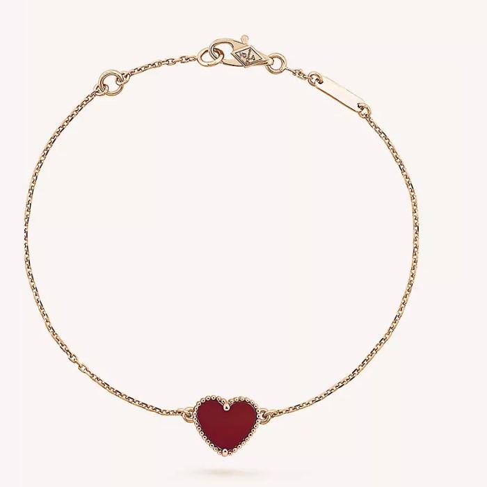 Sweet Alhambra Heart Charnelian 18K Gold-Diamond Jewelry-385KBD273RY/156BGSM155RY-HT