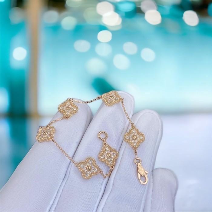 Sweet diamond gold clover vc 18k-Diamond Jewelry