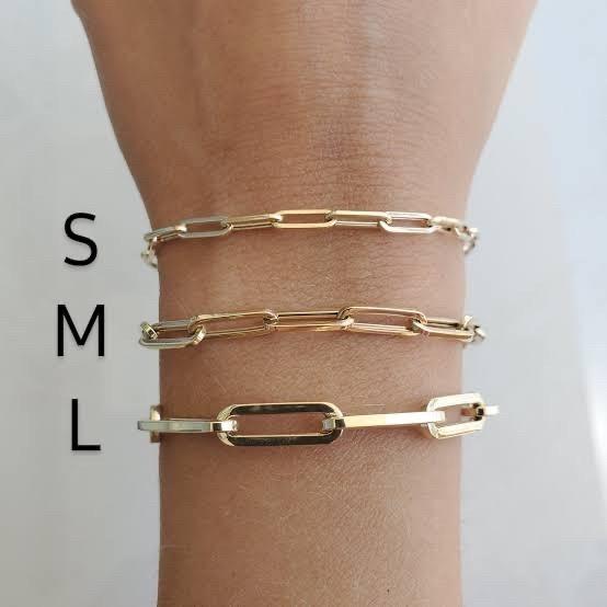 gelang paperclip rosegold emas 18 Krt Diamond Jewelry