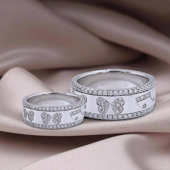 Butterfly Diamond Wedding Ring 18K / Cincin Nikah Kupu-kupu 18K / Diamond Jewelry 79CBGT25700WPLS - 80CBGT20700WPLS-HT