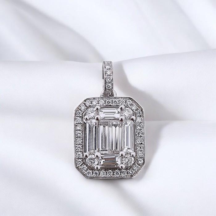 Liontin Magic  solitaire espera Baguette 18K / Diamond Jewelry