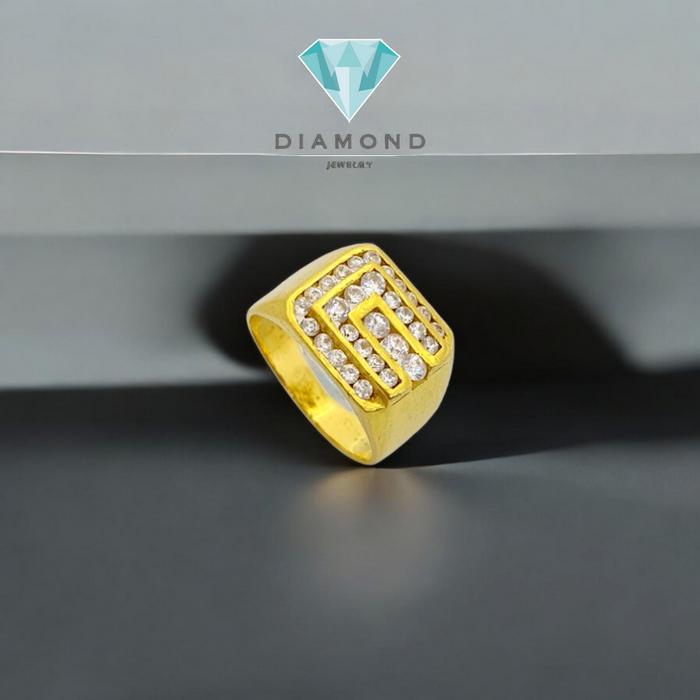 Cincin Mas Laki Kotak 23K-Diamond Jewelry