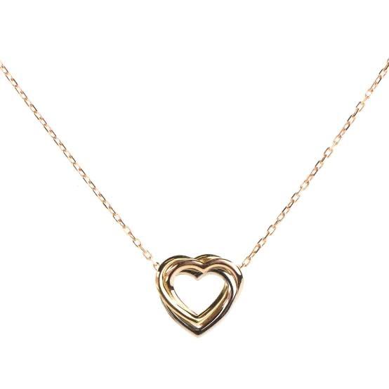 Heart Tricolor 18K Gold Necklace Trinity-Diamond Jewelry-14KMSSM449RY-HT
