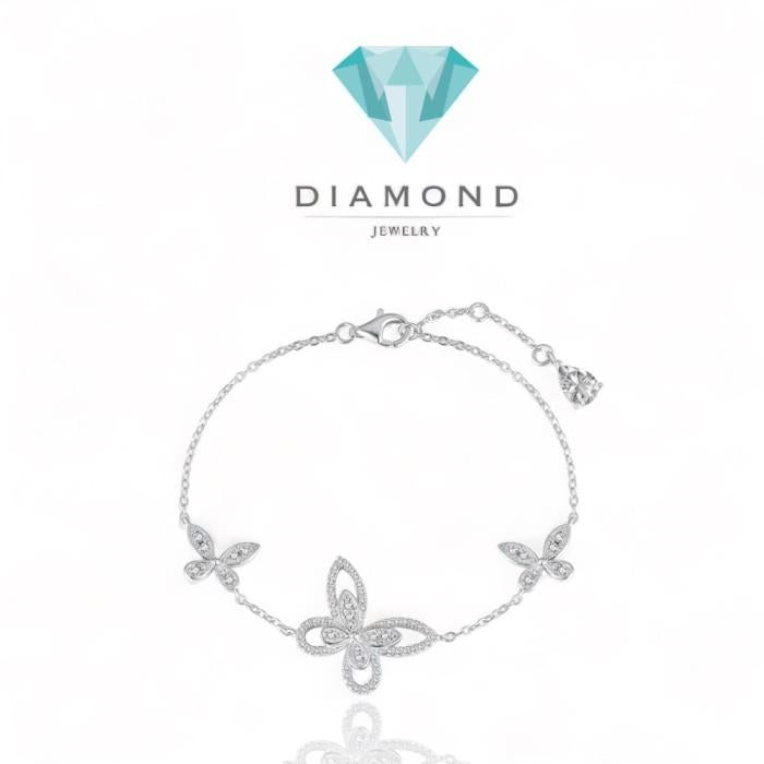 Butterfly diamond bracelet 18k grf-Diamond Jewelru
