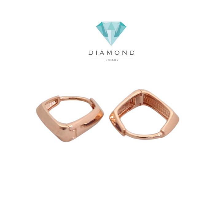 Anting Mas hoop segi Small Rose Gold 750K-Diamond Jewelry