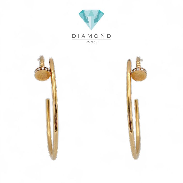 Hoop nail earring Diamond Earring 18K/Diamond Jewelry/ Anting hoop paku emas berlian juste-369ABD11500RY