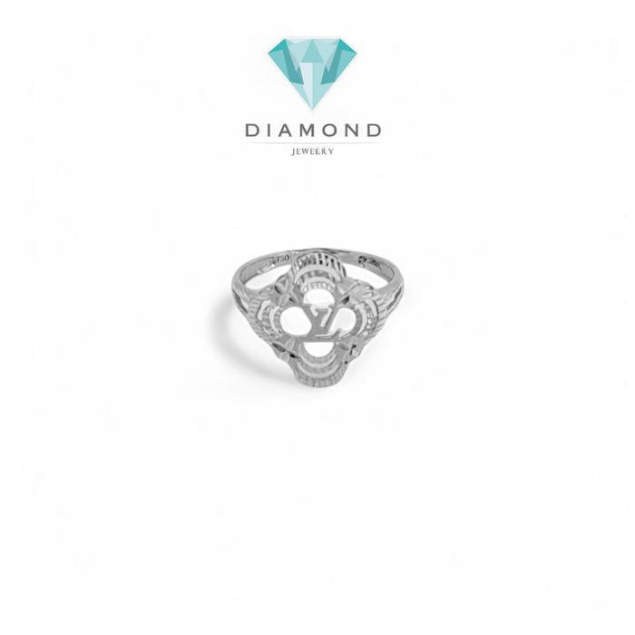 Cincin Mas Putih Clover lv 750-Diamond Jewelry