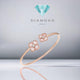 Pink opal double flora petal 18k chp -Diamond Jewelry