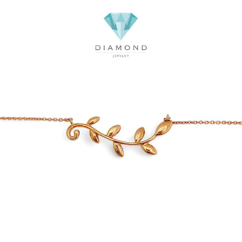 Leaf Necklace 18K / Kalung Daun 18K / Diamond Jewelry 422KBD486RY - HT