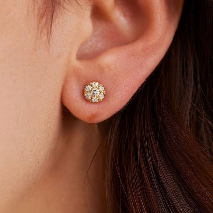 Circle Gold Earring 700K / Anting Emas Bulat 700K / Diamond Jewelry 419AMS108LS-HT