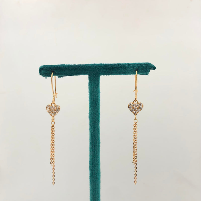 Heart Gold Earring 700K-Diamond Jewelry-379AMS2LS-HT