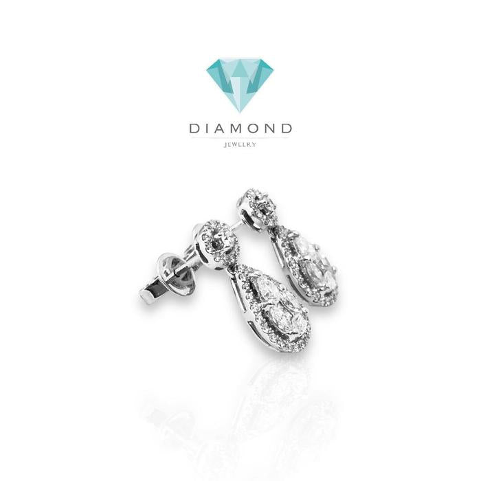 Anting berlian pear espera /Diamond Earring Espera white gold 18K -Diamond Jewelry