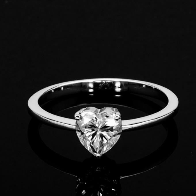 Heart Solitaire Diamond Ring 18K Diamond Jewelry