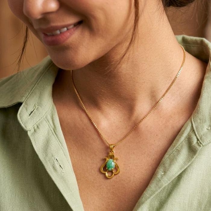 Jade Gold Pendants 23K / Liontin emas giok 23K / Diamond Jewelry / 188LMSSWP3